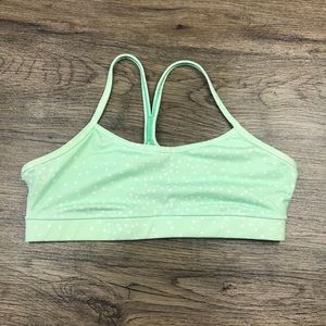 Lululemon Flow Y Sports Bra Green Polka Dot A33